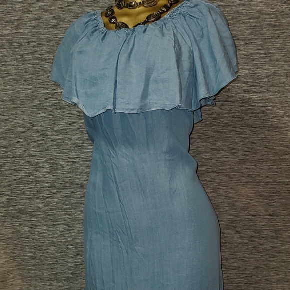 Jean Ruffle Dress - Picture 2 of 9